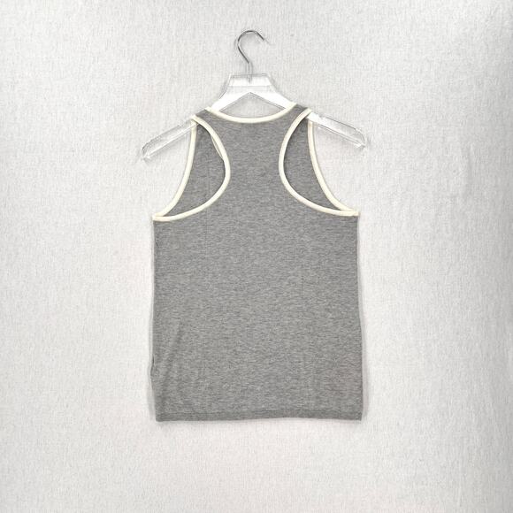 JAMES PERSE Cashmere Racerback Tank Top Womens Medium Heather Gray Cream Sweater - Picture 3 of 12